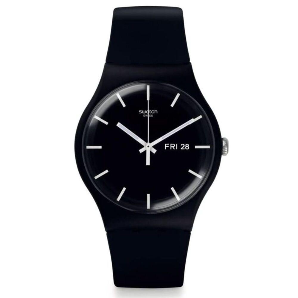 Swatch Men's New Gent Black Dial Watch - S029B704